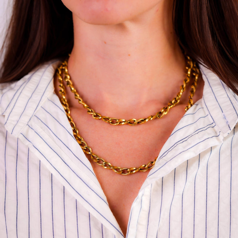 Antique 18K Yellow Gold Chain Necklace