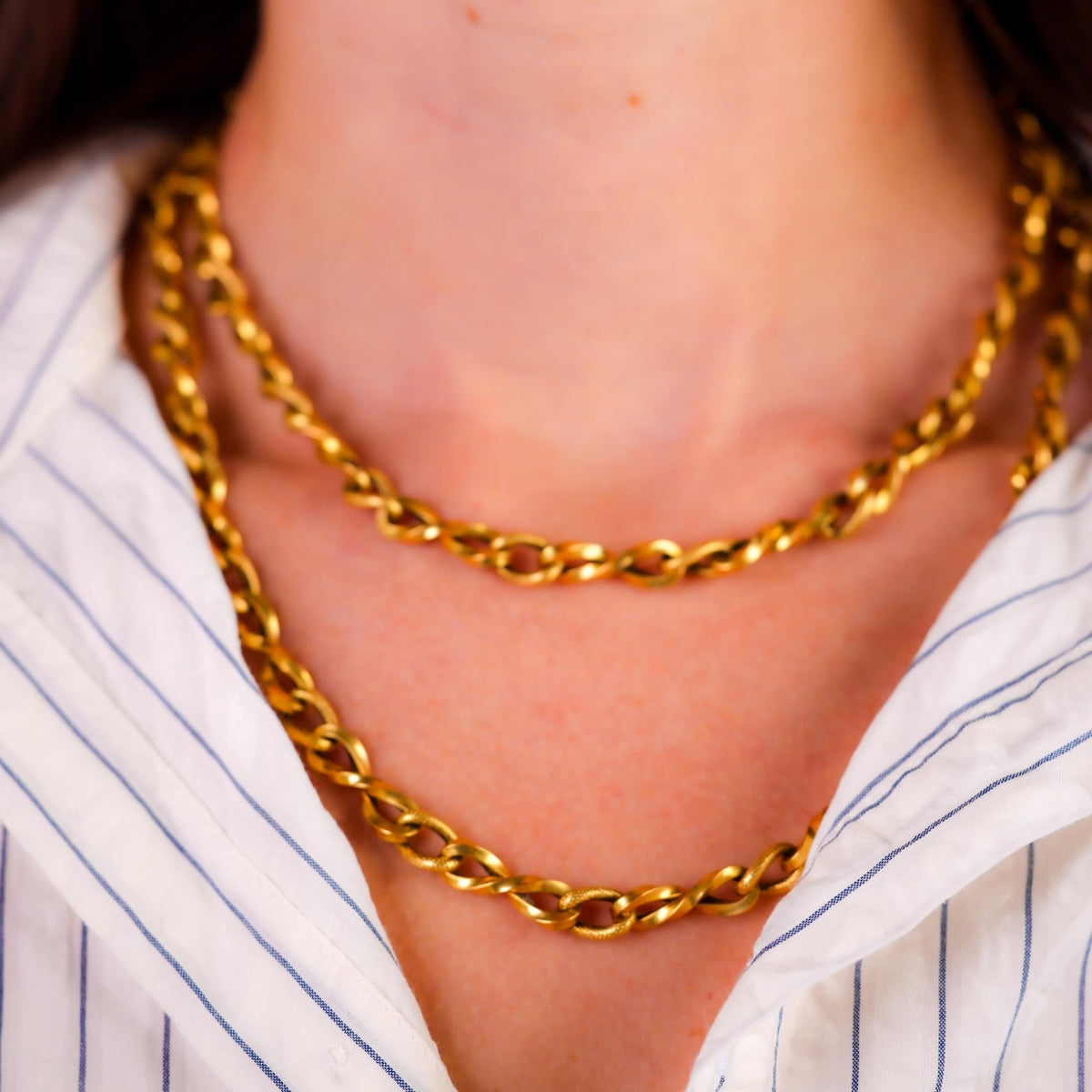 Antique 18K Yellow Gold Chain Necklace