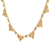 Antique French 18K Yellow Gold Filigree Necklace