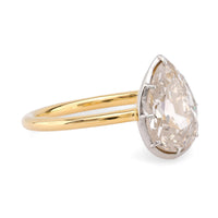 GIA 1.76 Carat Pear Shape Diamond 18K Yellow Gold Engagement Ring