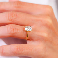 GIA 2.02 carat cushion cut diamond 14k yellow gold solitaire ring