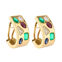 Vintage 4 Carat Total Gemstone Weight 14K Yellow Gold Earrings