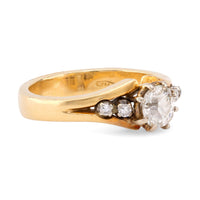 Antique Diamond 18K Yellow Gold Engagement Ring