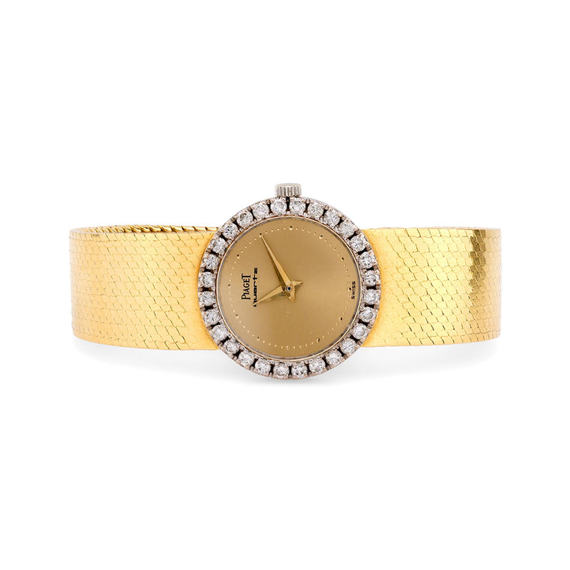 Timeless Piaget diamond 18k yellow gold watch