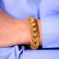 Iconic Tiffany & Co. French 18K yellow gold braided bracelet