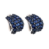 Luxurious contemporary 18 carat total weight sapphire 18K gold earrings