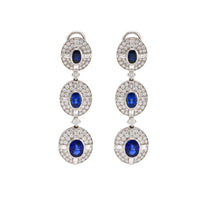 Exceptional 6.5 carat total weight sapphire diamond 18k drop earrings