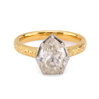 GIA 1.80 carat pear cut diamond 18k yellow gold solitaire engagement ring