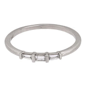 Mid Century baguette diamond platinum wedding band