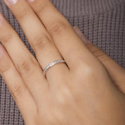 Mid Century diamond platinum eternity band