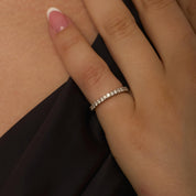 Vintage diamond 14k white gold half eternity band