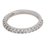 Vintage diamond 14k white gold half eternity band