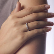 Mid Century diamond 14k white gold wedding band