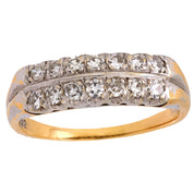 Edwardian diamond 14k yellow gold wedding band