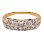 Edwardian diamond 14k yellow gold wedding band