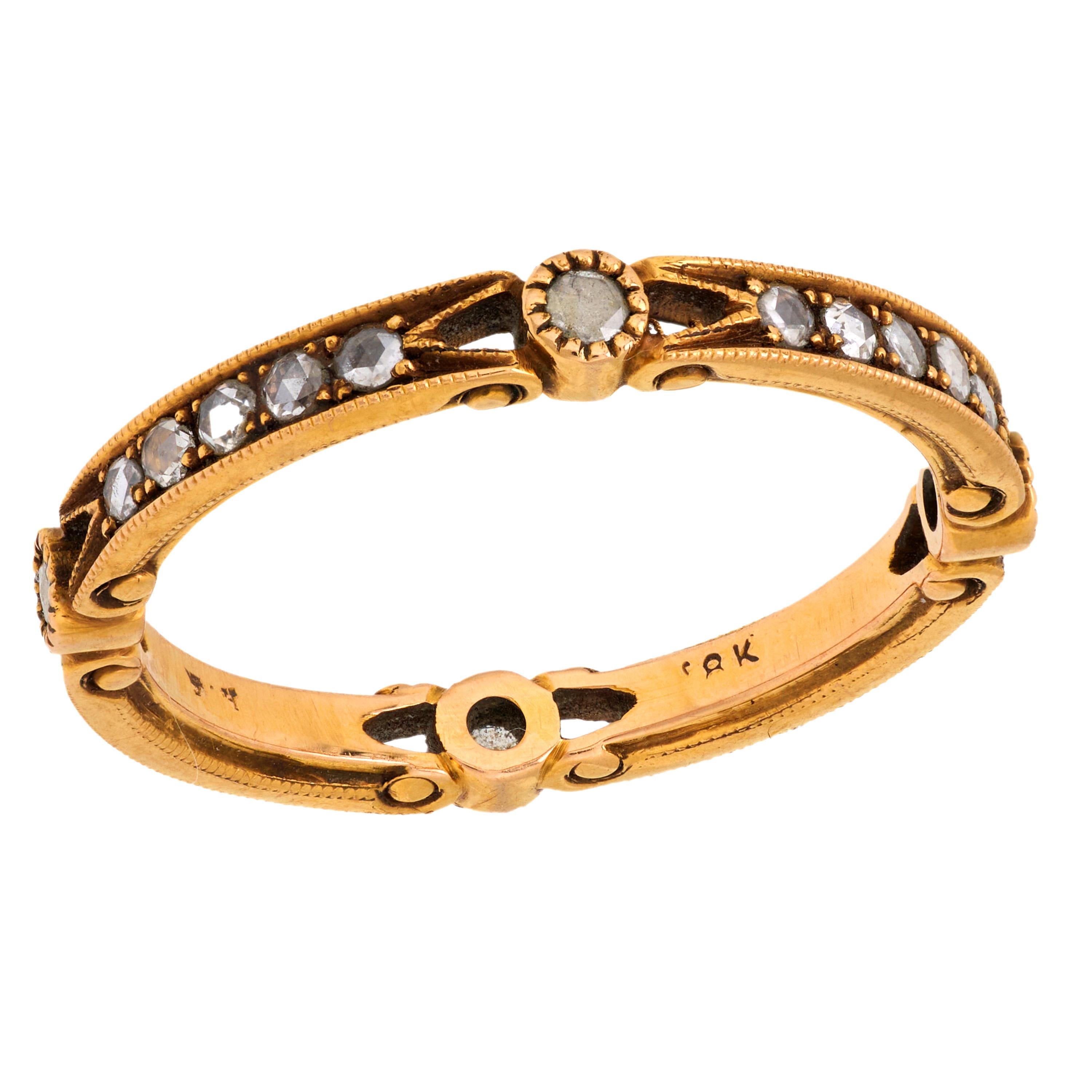 Sonoma: rose cut diamond 18k yellow gold eternity band