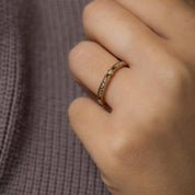 Sonoma: rose cut diamond 18k yellow gold eternity band