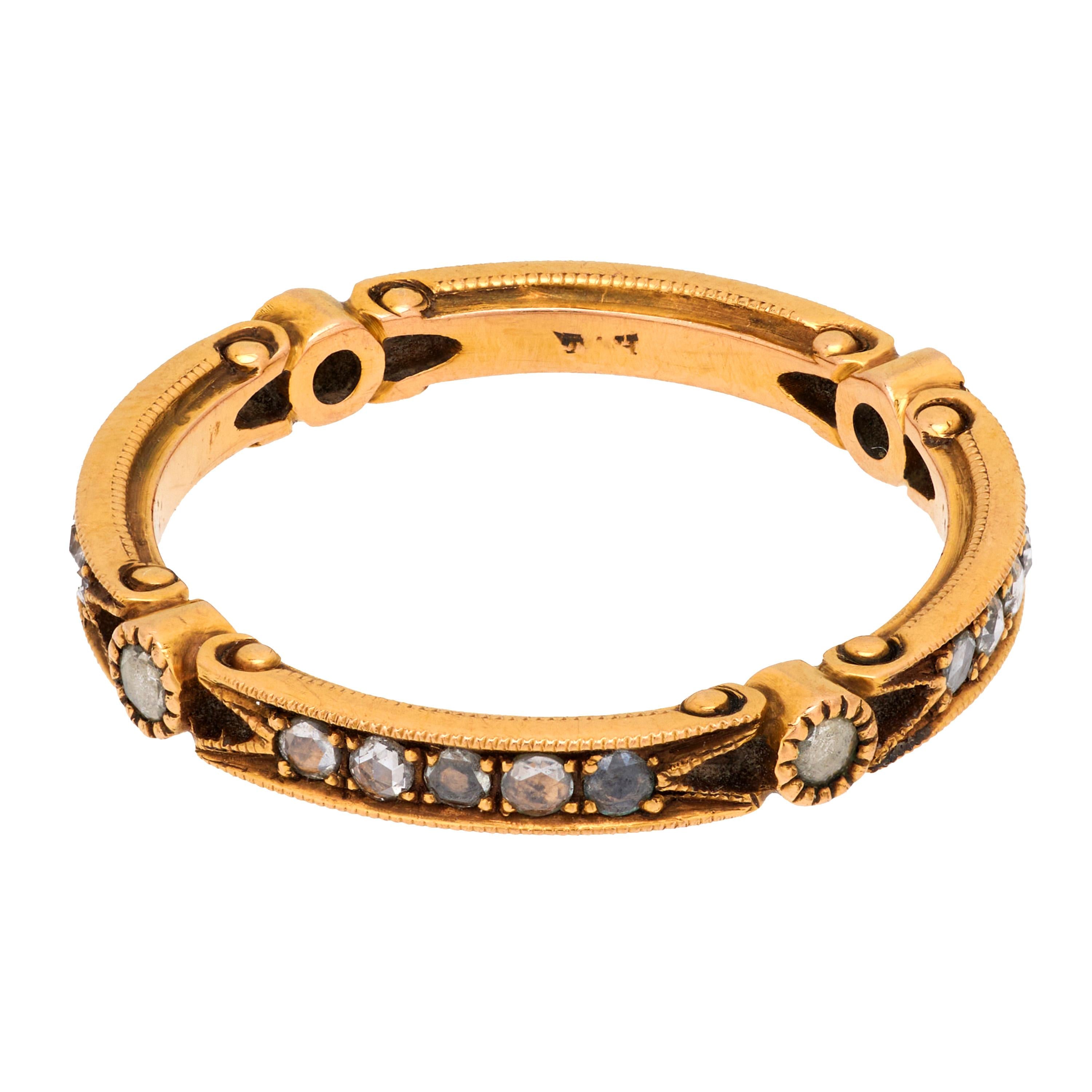 Sonoma: rose cut diamond 18k yellow gold eternity band