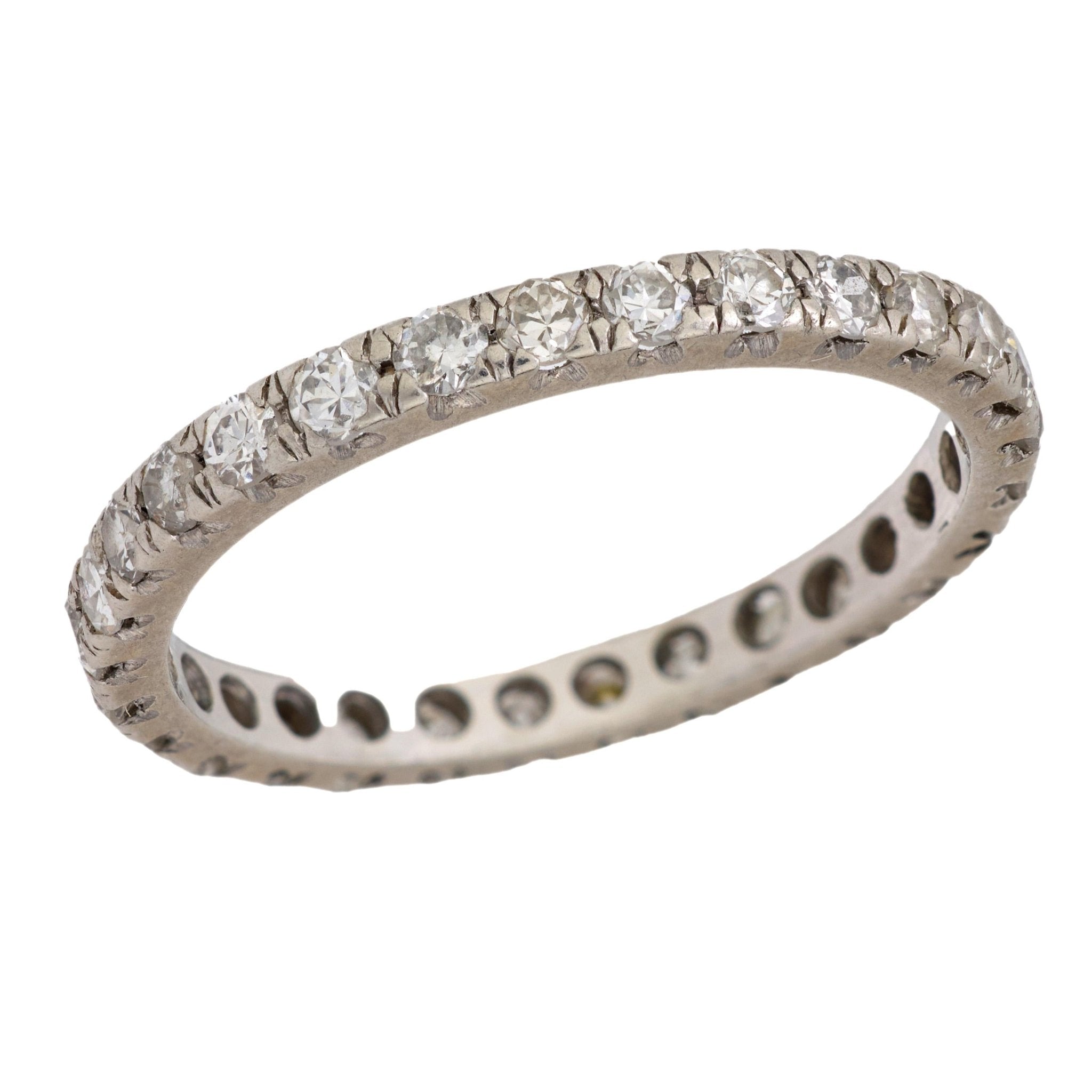 Mid Century diamond platinum eternity band