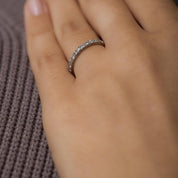 Mid Century diamond platinum eternity band