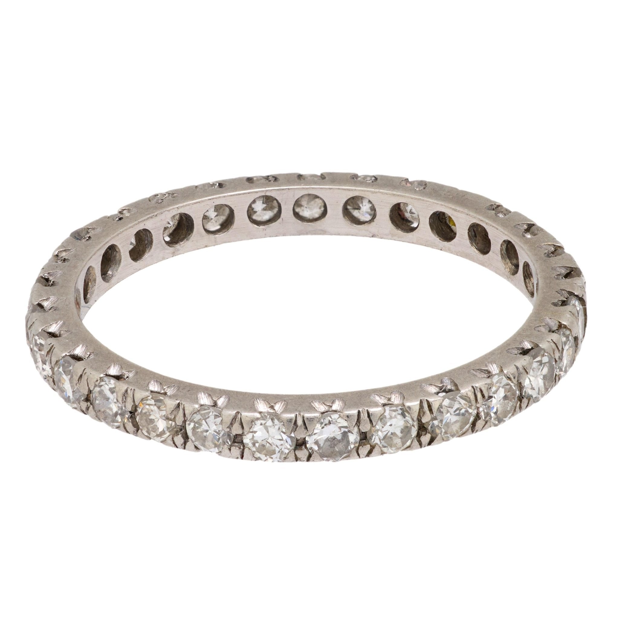 Mid Century diamond platinum eternity band