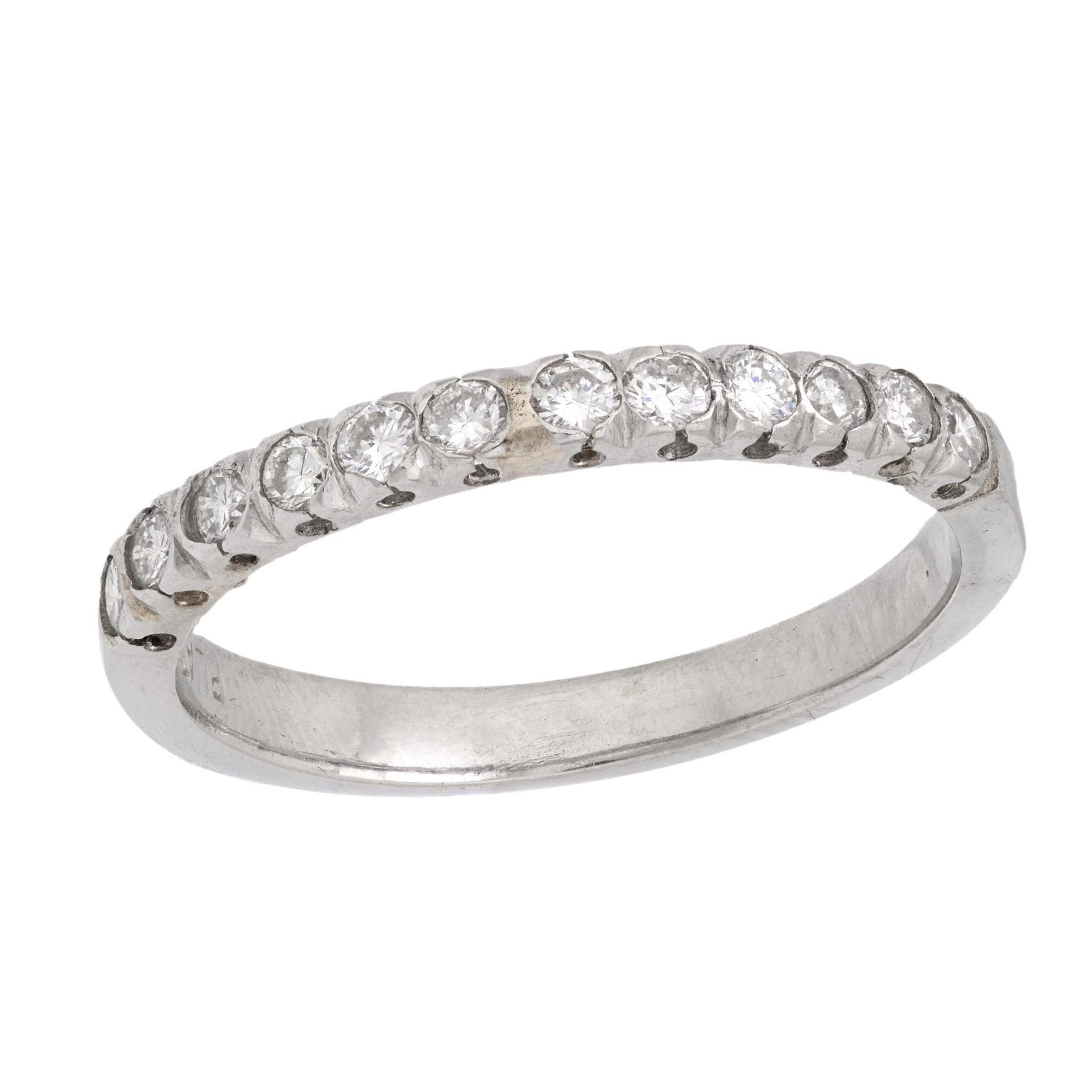 Mid Century diamond platinum wedding band