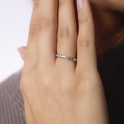 Mid Century diamond platinum wedding band