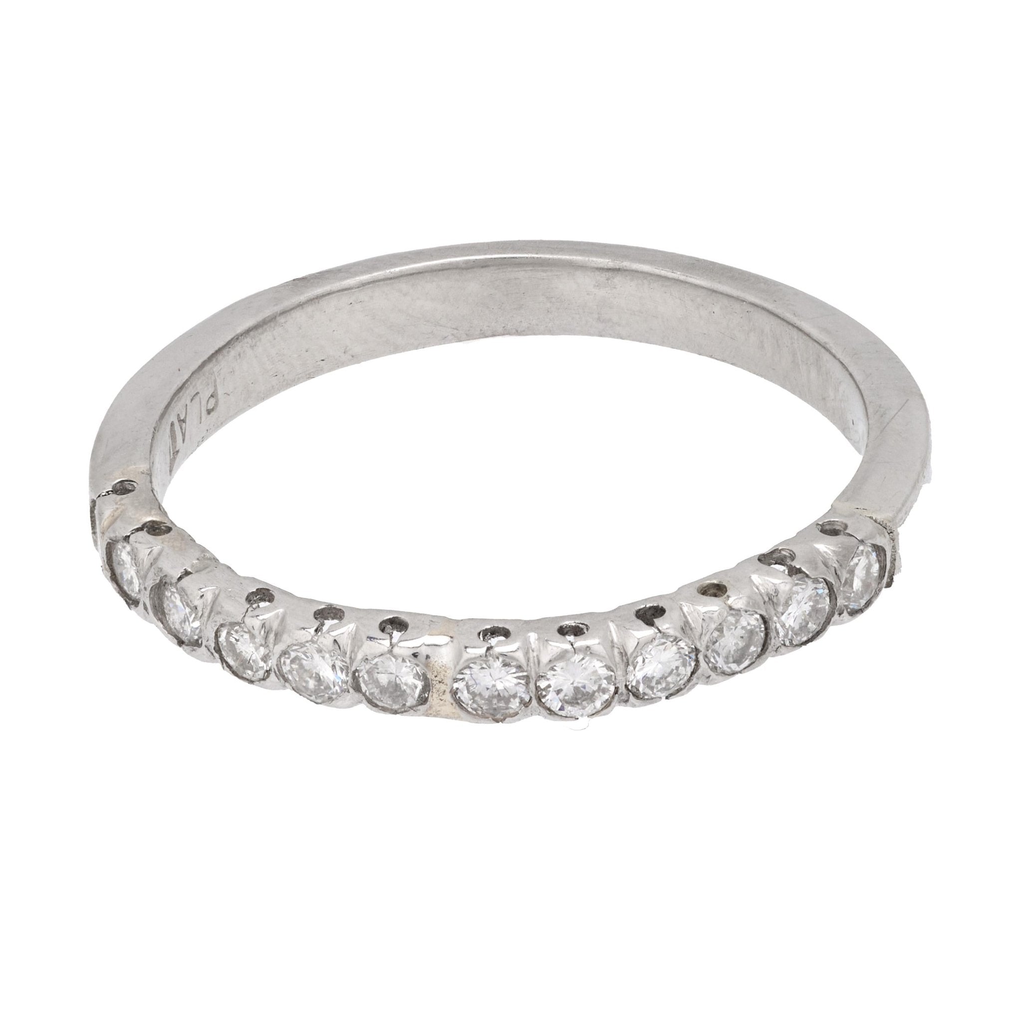 Mid Century diamond platinum wedding band