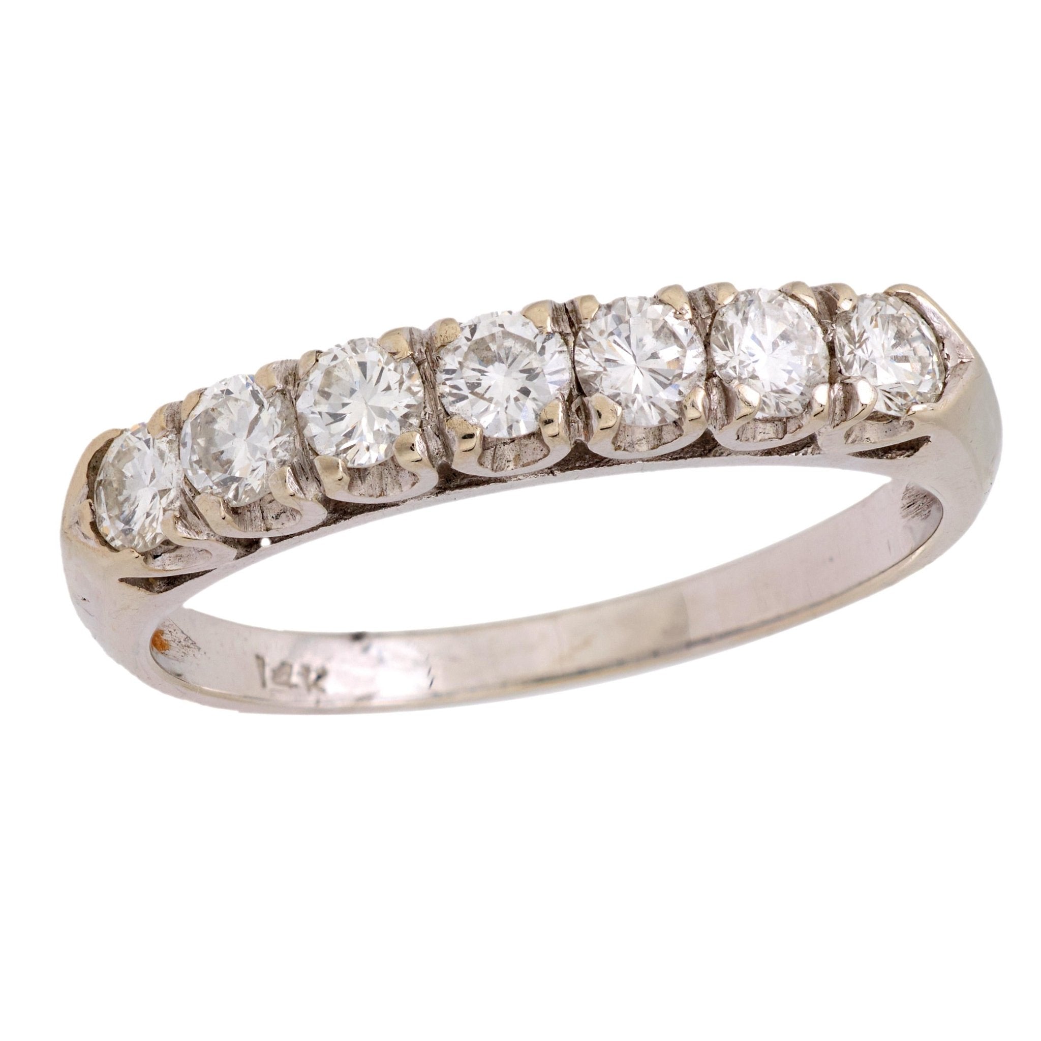 Edwardian diamond 18k yellow gold wedding band