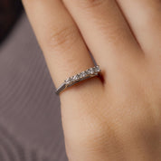 Mid Century diamond 18k white gold eternity ring