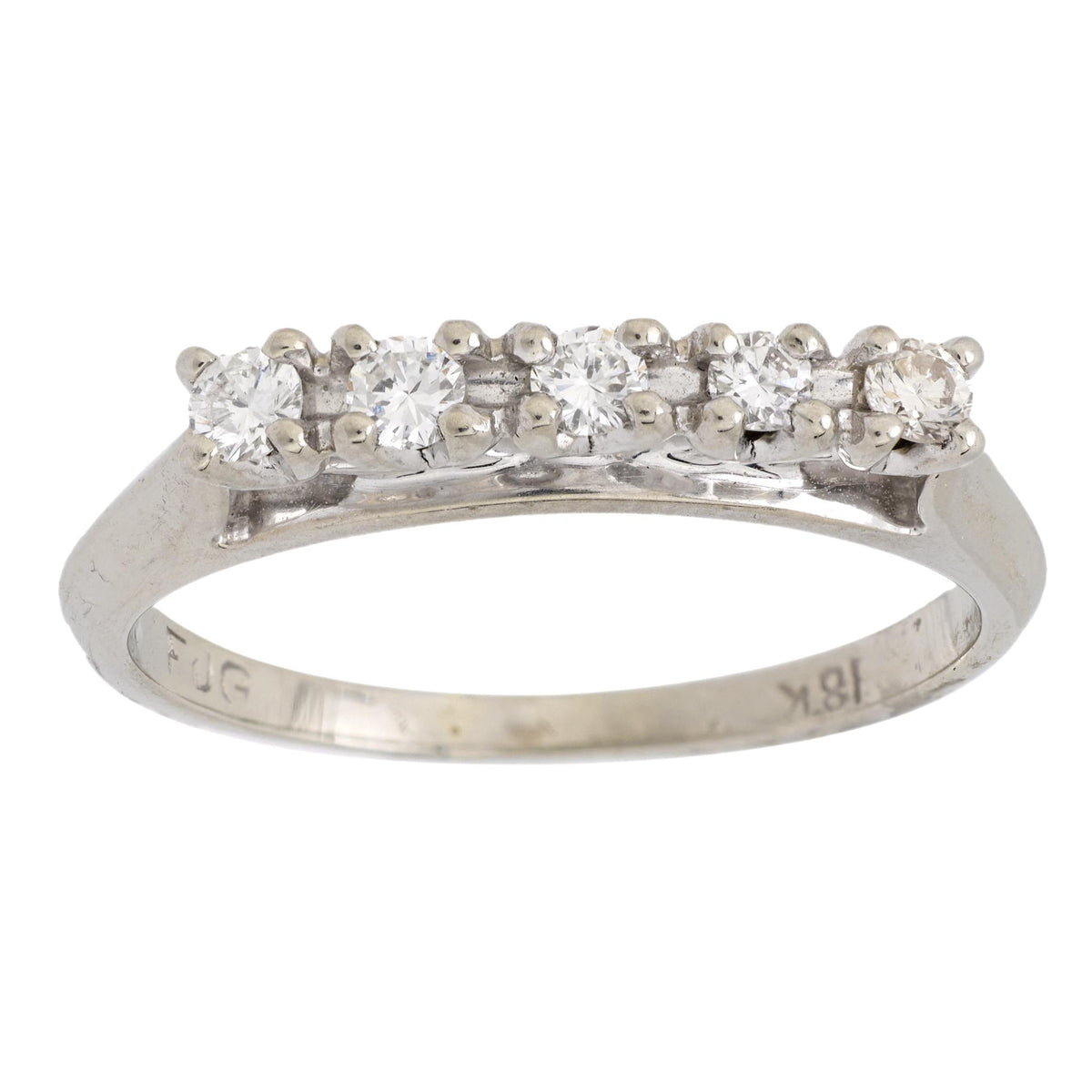 Mid Century diamond 18k white gold eternity ring