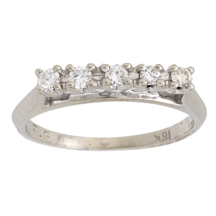 Mid Century diamond 18k white gold eternity ring