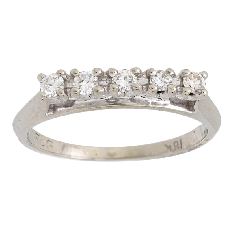 Mid Century diamond 18k white gold eternity ring