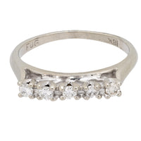 Mid Century diamond 18k white gold eternity ring
