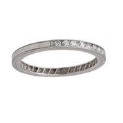 Art Deco diamond platinum wedding band