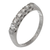 Art Deco diamond platinum wedding band
