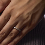 Art Deco diamond platinum wedding band