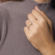 Mid Century diamond 14k white gold wedding band