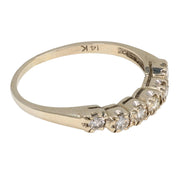 Mid Century diamond 14k white gold wedding band
