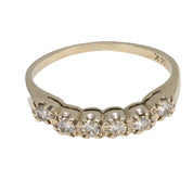 Mid Century diamond 14k white gold wedding band