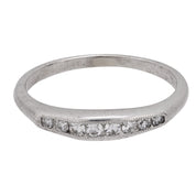 Retro diamond 18k white gold eternity ring