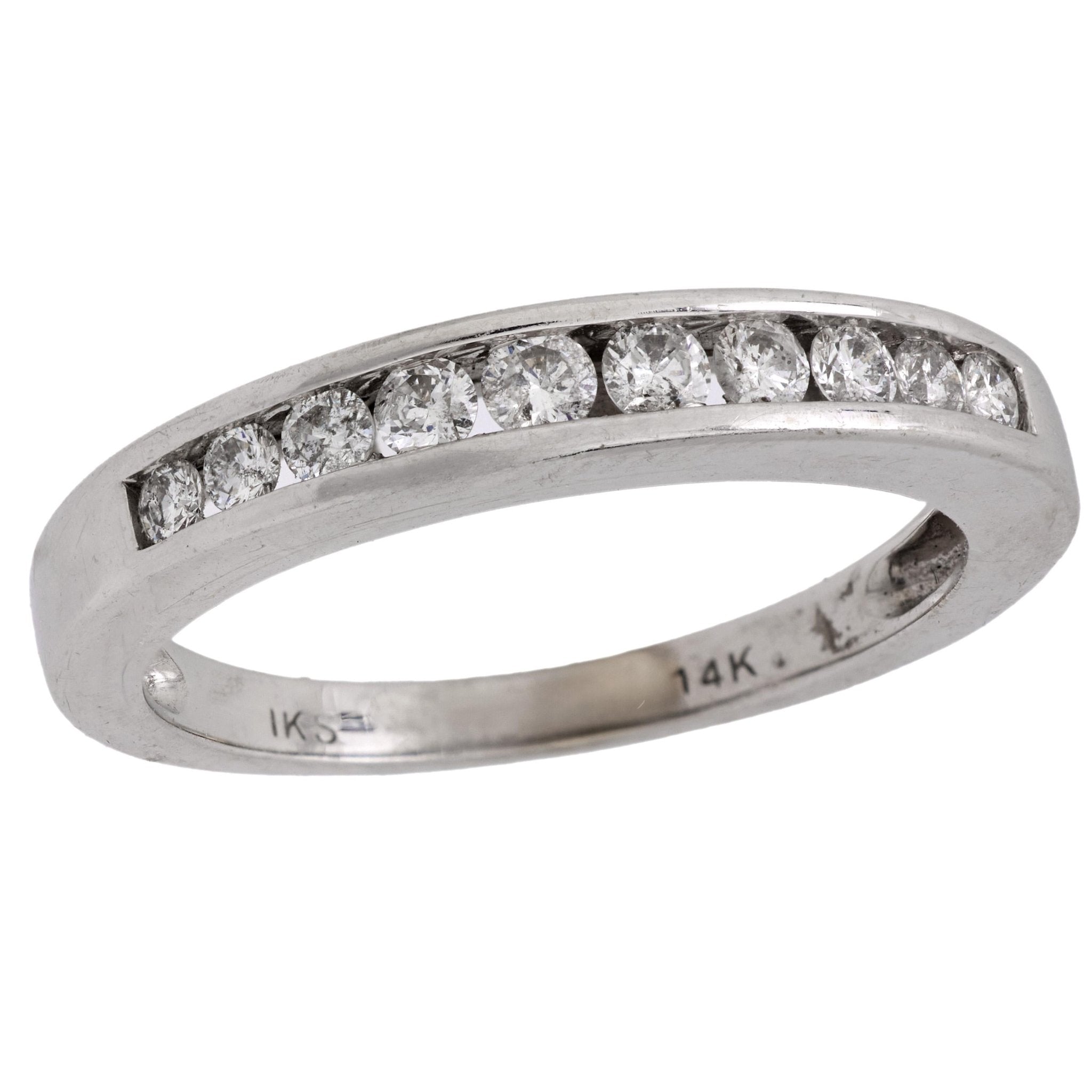Vintage diamond 14k white gold band