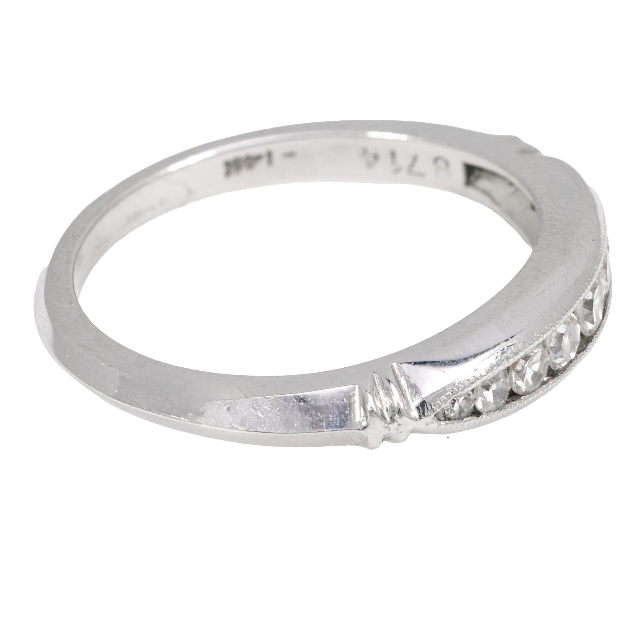 Art Deco diamond 14k white gold eternity band