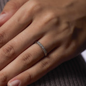 Art Deco diamond platinum wedding band