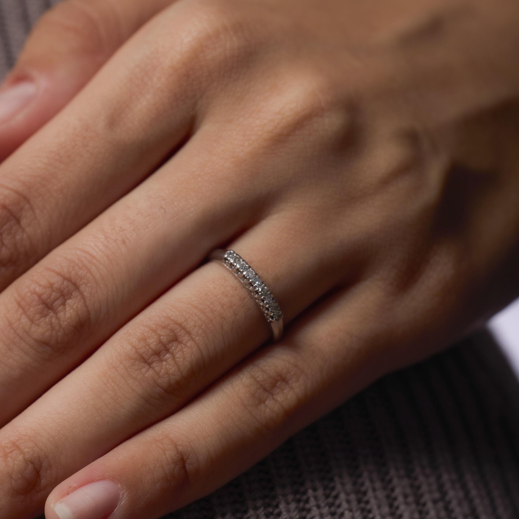 Art Deco diamond platinum wedding band