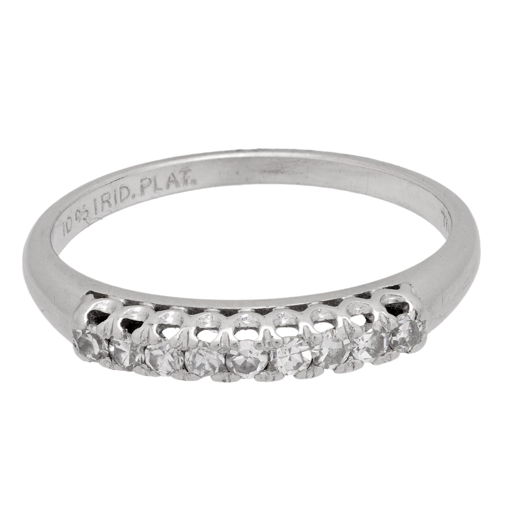Art Deco diamond platinum wedding band