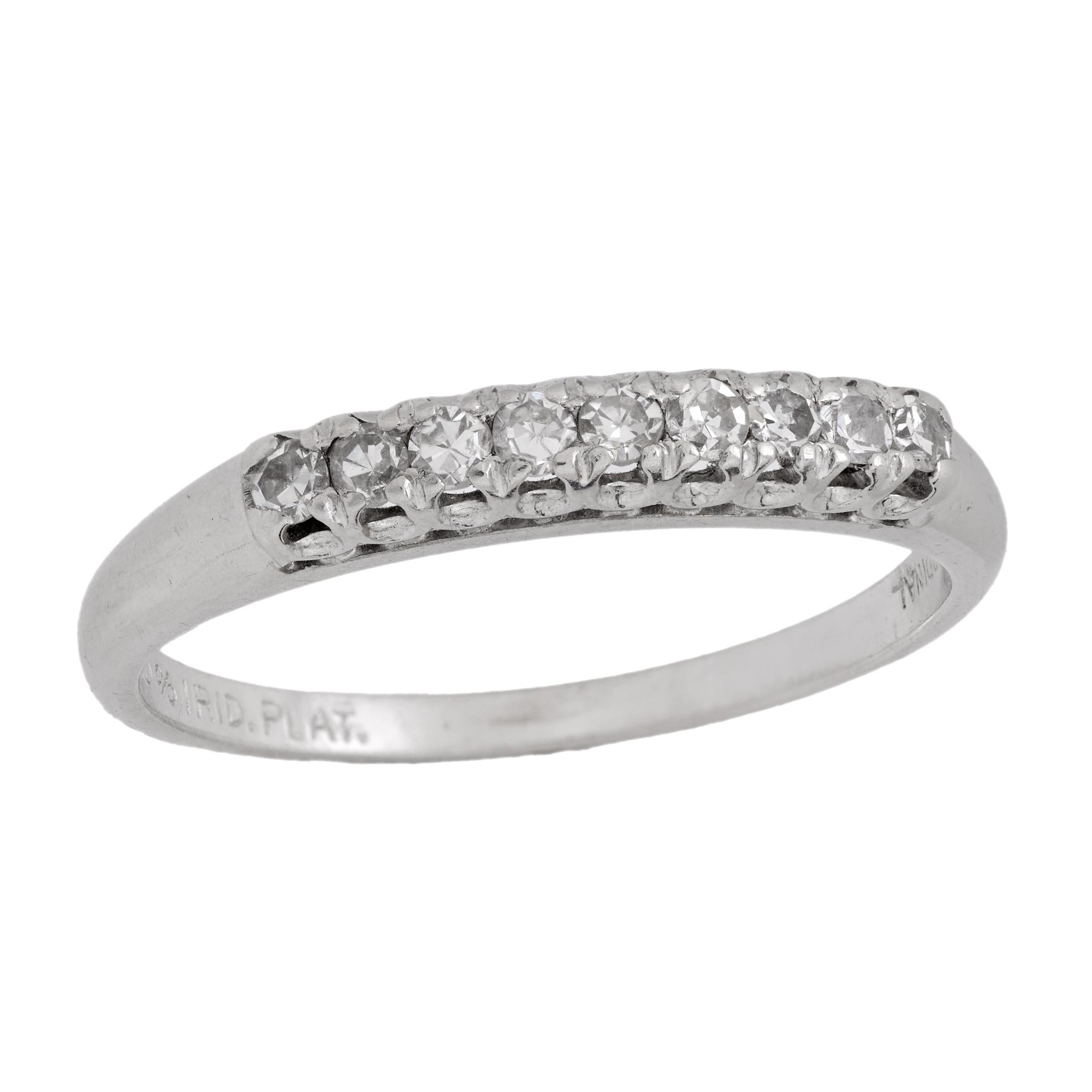 Art Deco diamond platinum wedding band