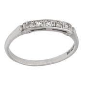 Art Deco diamond platinum wedding band