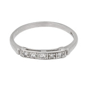 Art Deco diamond platinum wedding band