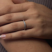 Vintage diamond 14k white gold wedding band